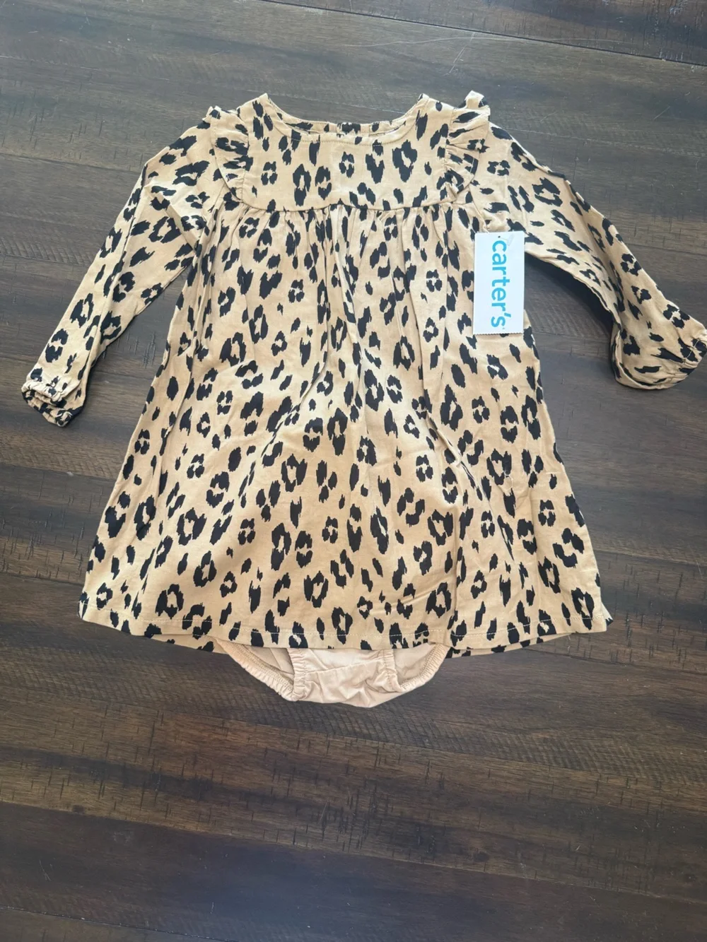 Carter's Tan and Black Leopard-Print Dress with Matching Bloomers